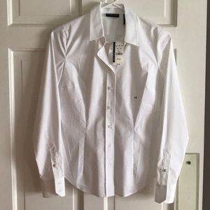 Crisp white collared shirt
